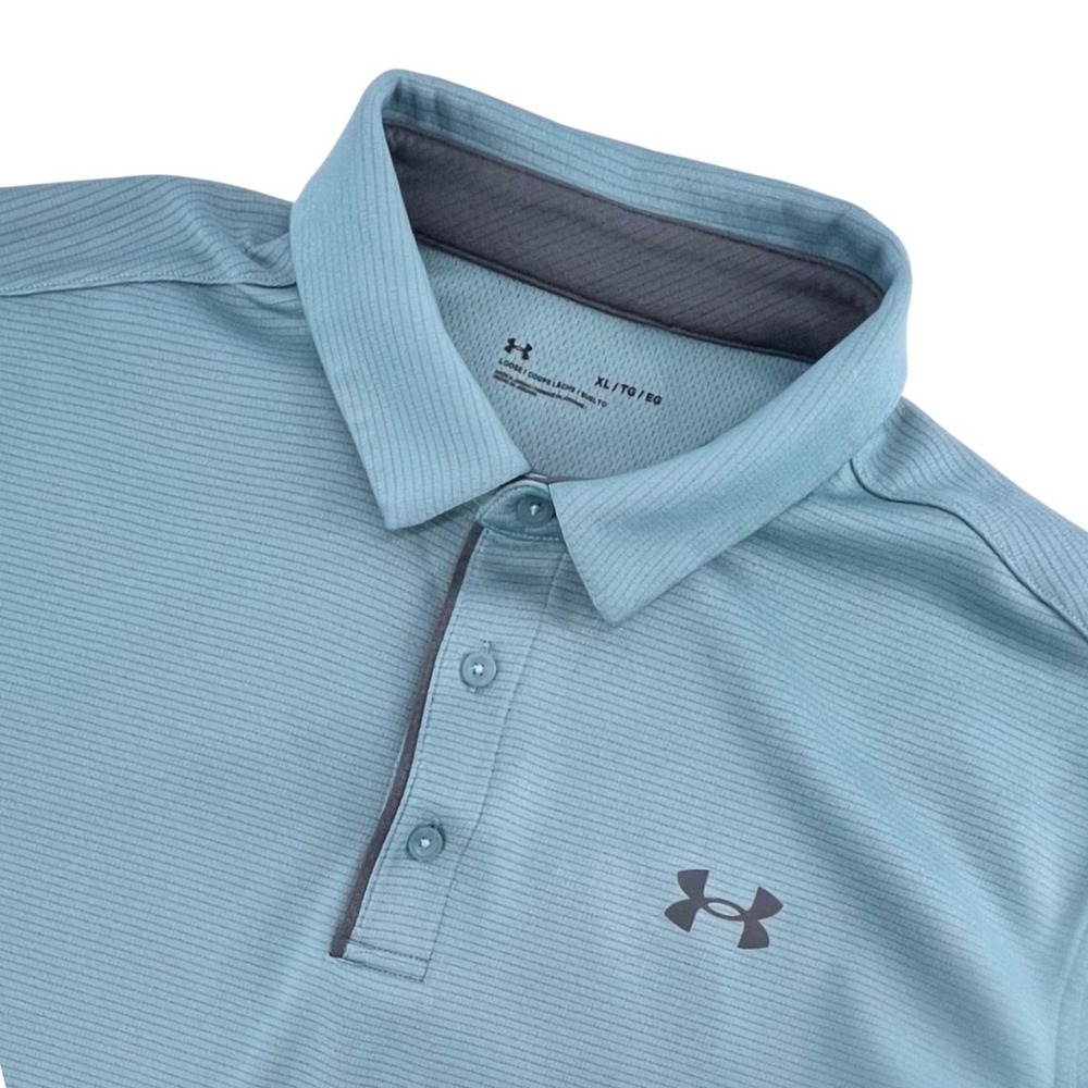 Under Armour Polo Shirt‎ Mens XL Teal Blue Golf Athletic Performance Outdoors